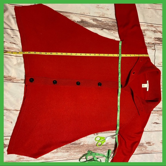 Red Kenneth Cole Long Sleeve Button Up Cardigan - Picture 6 of 7